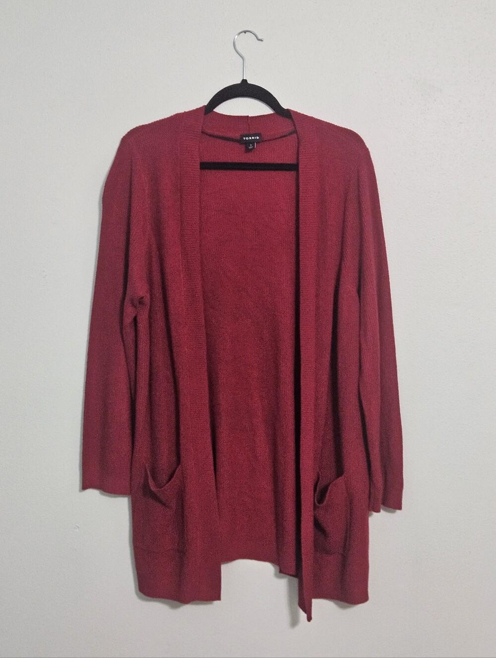 TORRID Red Ribbed Knit Longline Cardigan Sweater - Size 2 (2X)